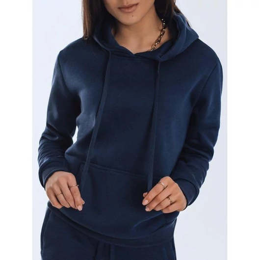 Női kapucnis sportpulóver sötétkék színben