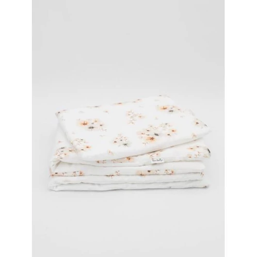 Bársony babaágy szett -Boho Flowers