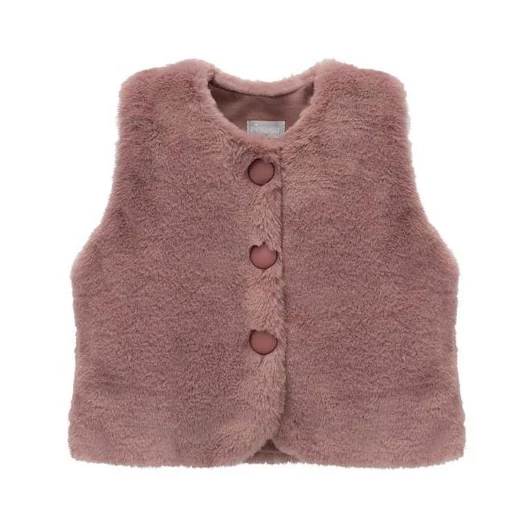 Rózsaszínű lányos szőrme mellény