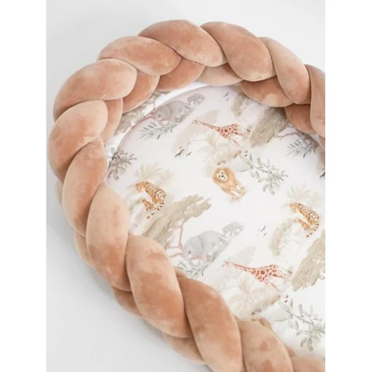 Fonott, PREMIUM babafészek, 2 az 1-ben - barna / Szafari