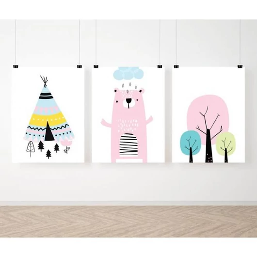 Indián erdő motívumú, poszter készlet