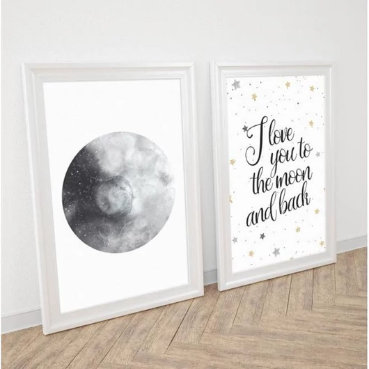 Dekoratív poszter készlet, Hold motívummal