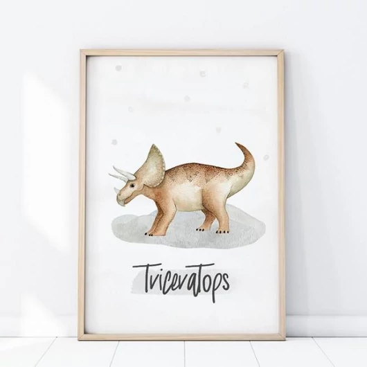 Gyerekszob poszter, triceratop dínó motívummal