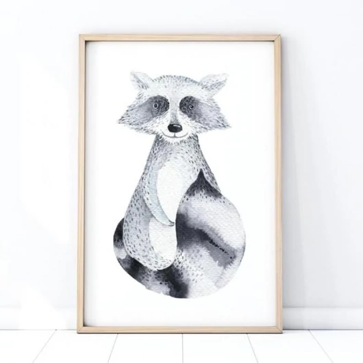 Fali poszter, mosómedve motívummal