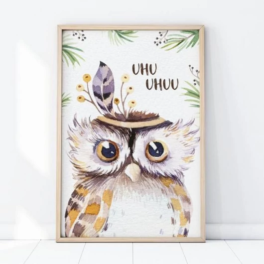 Gyerekszoba plakát, bagoly portréjával