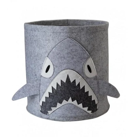 Filc játéktároló kosár, cápával
