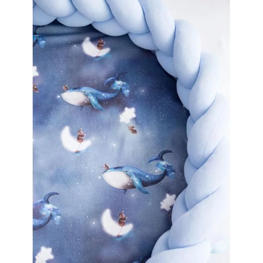 Kétoldalú játszószőnyeg, Óceán motívummal és világoskék, fonott védővel