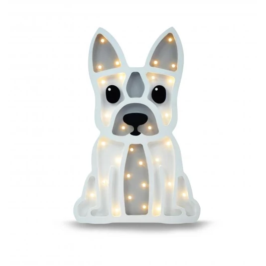 Gyermek fa lámpa, buldog formájában