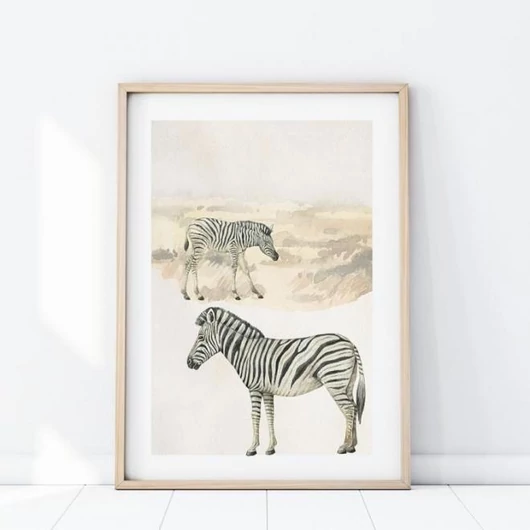 Zebra motívumú, fali plakát