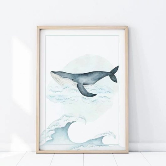Fali poszter, bálna motívummal