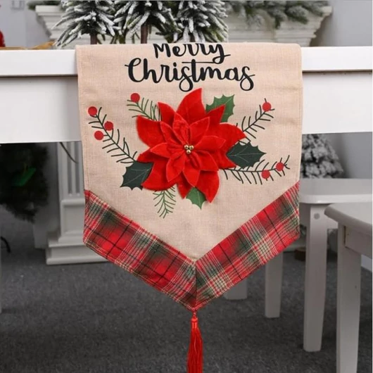 Keskeny, karácsonyi asztalon terítő