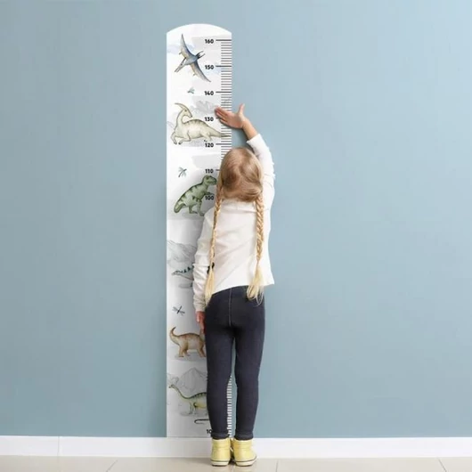 Dínók motívumú, magasságmérő fali matrica