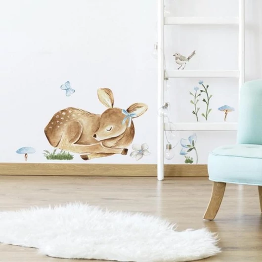 Alvó szarvas motívumú, matrica készlet