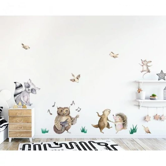 Erdei állat zenekar motívumú, matrica készlet