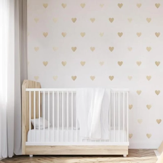 Bézs matrica készlet, vintage szívekkel