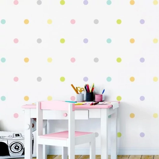 Színes matrica készlet - pasztell árnyalatú golyók