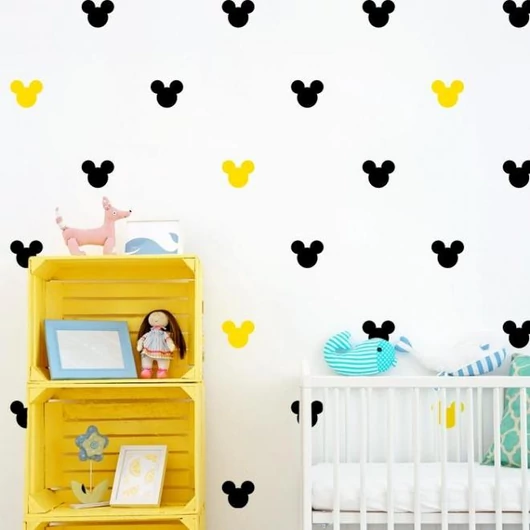 Mickey egér alakú, matrica készlet - 30 db