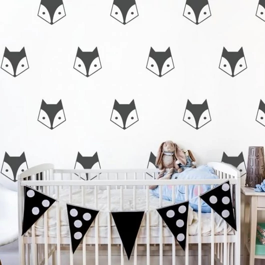 Róka motívumú, matrica készlet - 20 db