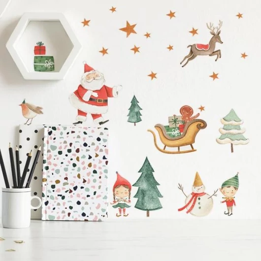 Matrica készlet, karácsonyi motívummal - 57 db