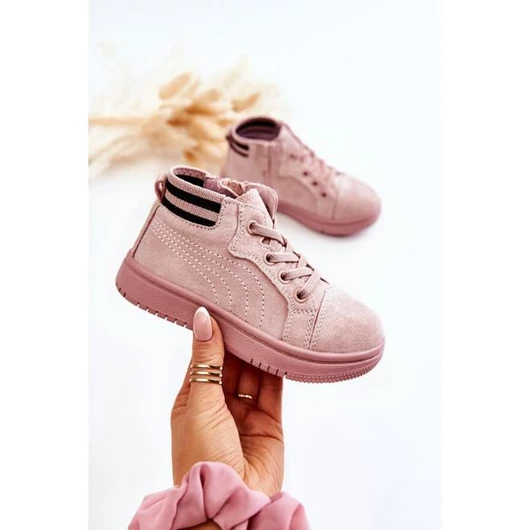 Rózsaszín, magas szárú gyerekcipő