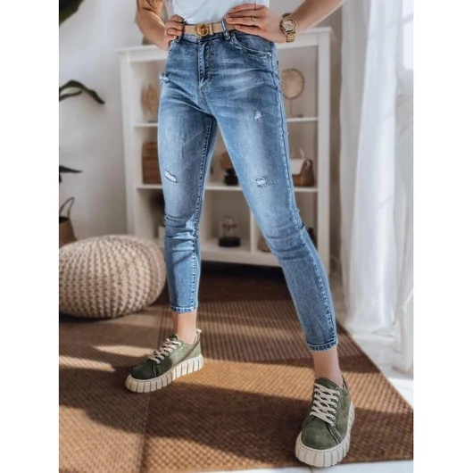 Női kék farmer cipzárral