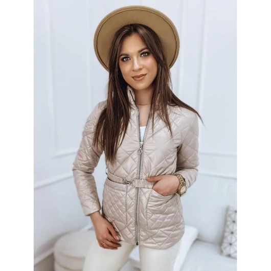 Steppelt női kabát bézs színben, övvel