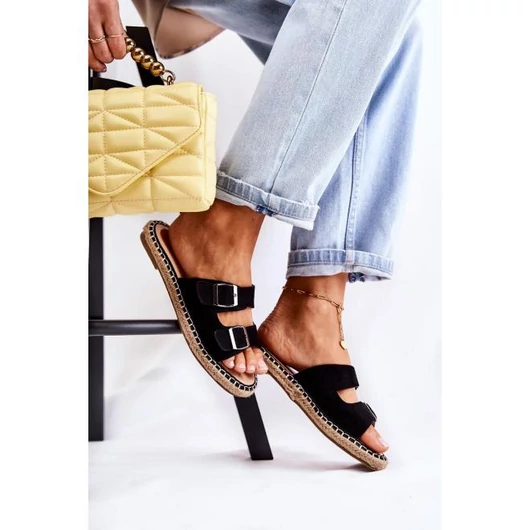 Velúr, fekete papucs, hölgyeknek