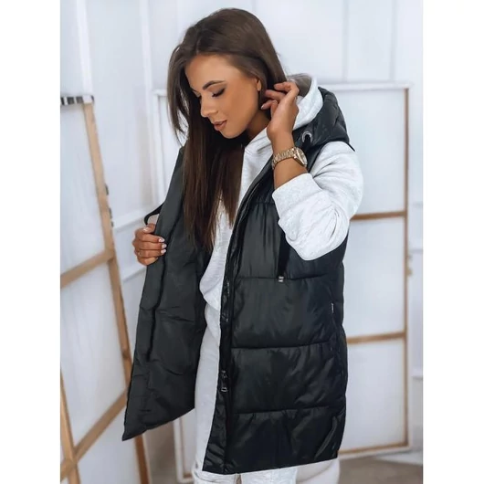 Kétoldalú női mellény fekete színben