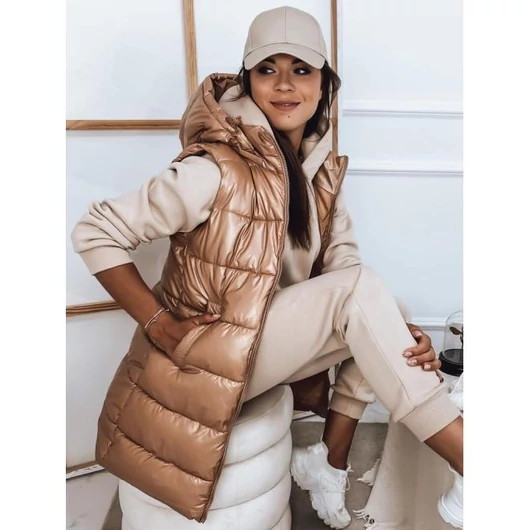 Barna fényes mellény hölgyeknek