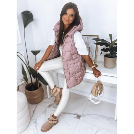 Női világoslila steppelt mellények