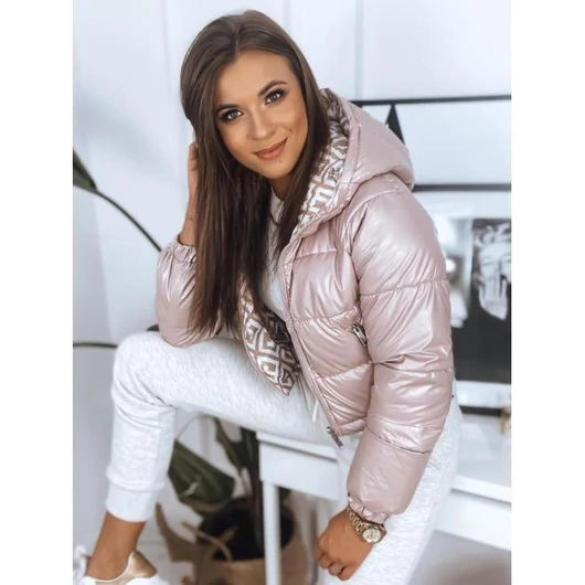 Rövid rózsaszín kétoldalú kabát