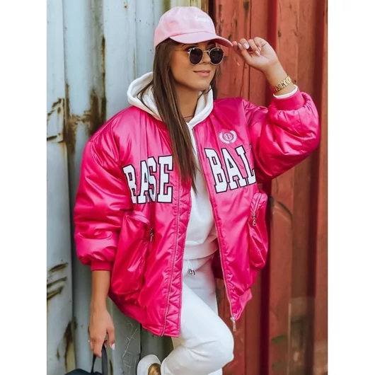 Oversize női kabát fukszia színben