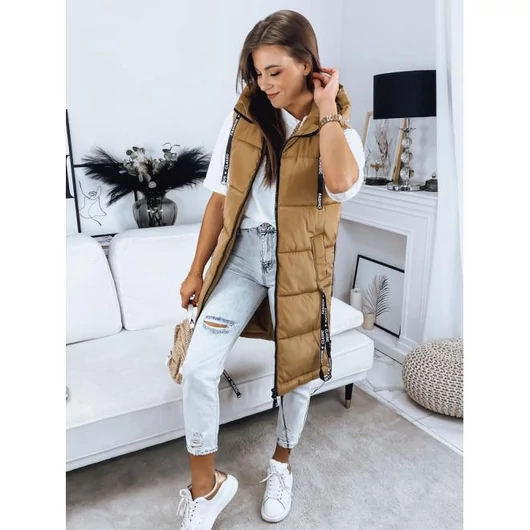 Barna steppelt mellény nagy kapucnival