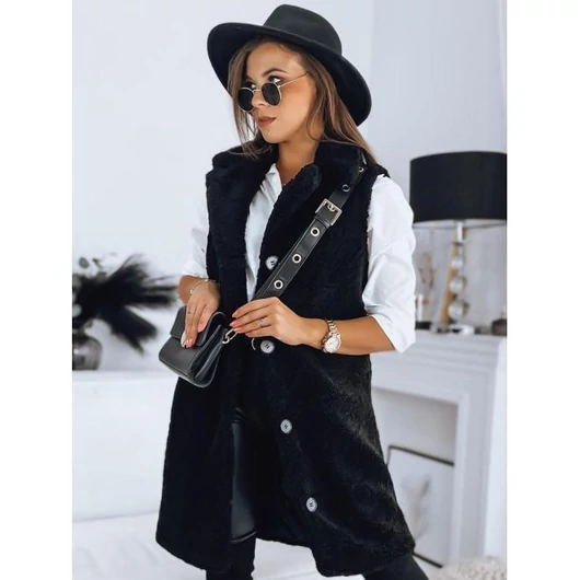 Hosszú, meleg fekete mellény