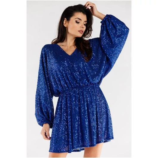 Kék színű, flitteres női ruha