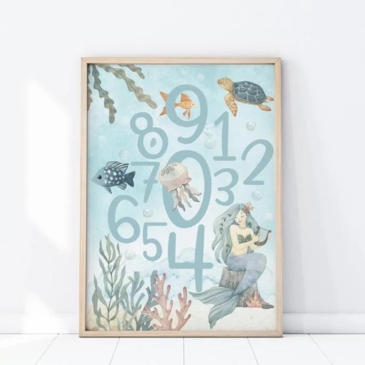 Mesebeli fali poszter, számokkal