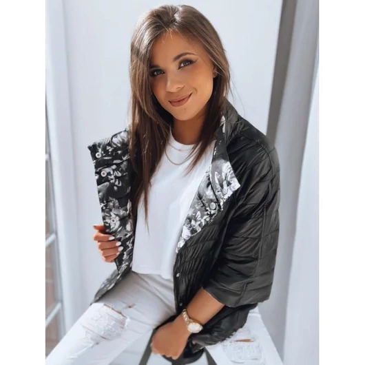 Fekete, kifordítható női kabát