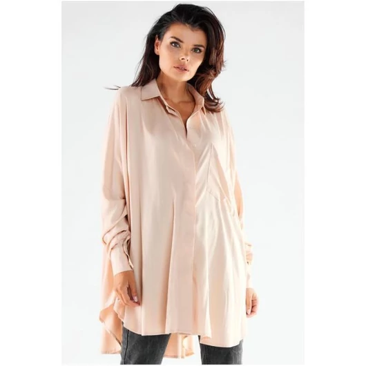 Bő, hosszú ujjű ing, bézs színben