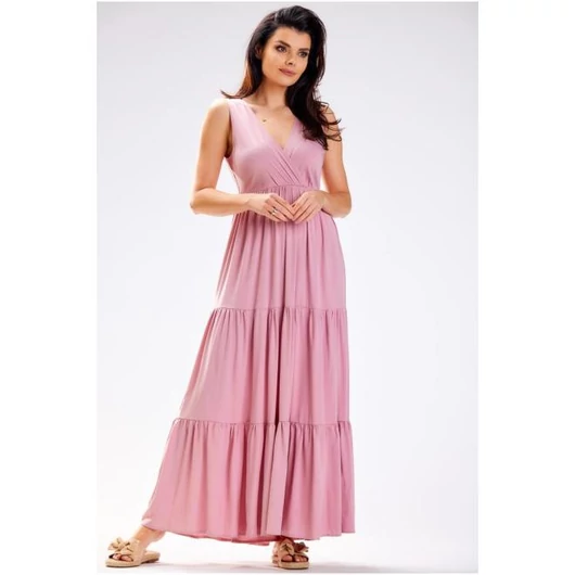 Világosrózsaszín, hosszú, bő nyári ruha