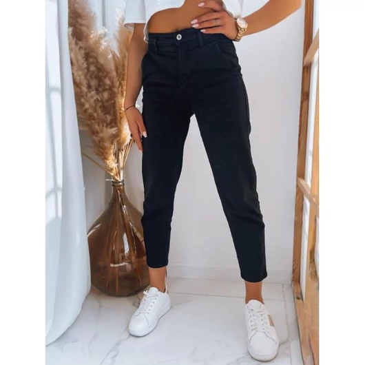 MOM FIT fekete  nadrág, elasztikus derékkal