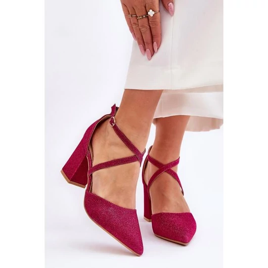 Csillogó, fukszia színű, magassarkú - hölgyeknek
