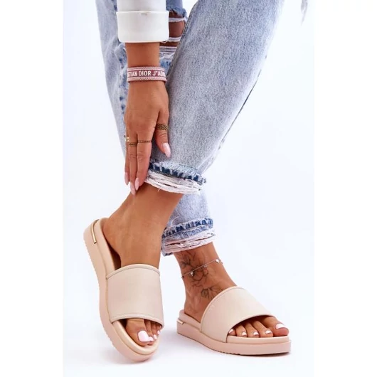 Big Star, bézs színű, női papucs