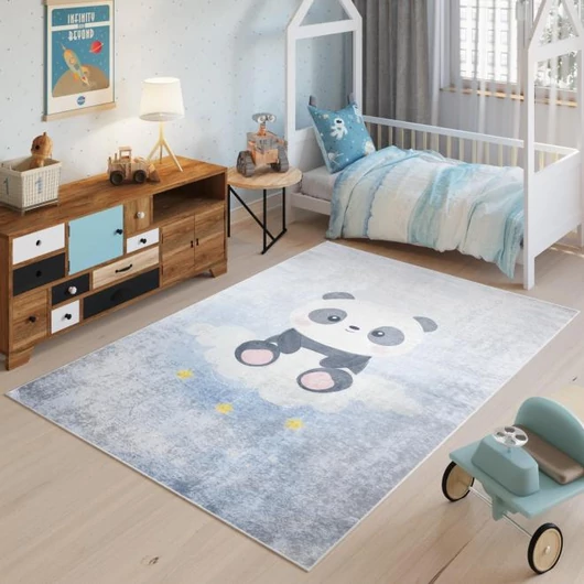 Panda motívumú szőnyeg, gyerekeknek
