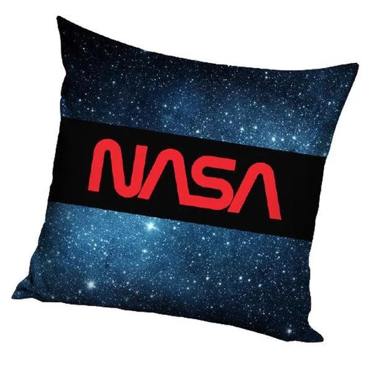 Nasa - piros feliratos párna 40x40 cm-es