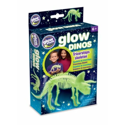 Glow Dinók - Triceratops csontváz foszforeszkáló építő szett