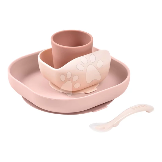 Étkészlet Silicone Meal Set Cotton Candy Beaba szilikonból 4 részes rózsaszín 4 hó-tól BE913604