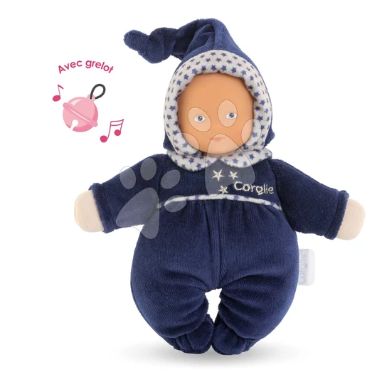 Játékbaba Babidoux Navy Blue Starry Dreams Mon Doudou Corolle kék szemekkel és csörgővel 20 cm 0 hó-tól CO060040