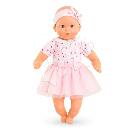 Játékbaba Mon Adorable Petit Poupon Hearts Corolle kék pislogó szemekkel szoknyában 30 cm 12 hó-tól