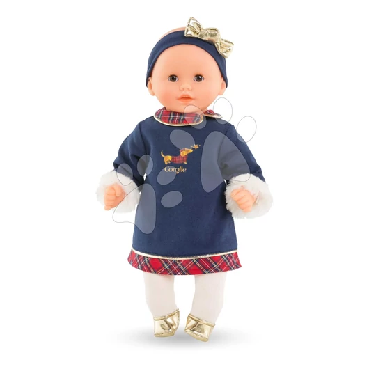 Játékbaba Bébé Calin Margaux Corolle Holidays Mon Premier Poupon Corolle karácsonyi kiadás barna pislogó szemekkel 30 cm 18 hó-tól