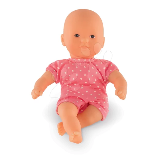 Játékbaba Mini Calin Raspberry Corolle barna szemekkel piros ruhácskában 20 cm 18 hó-tól